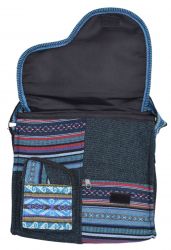 Large Aztec Gheri Cotton Saddle Bag - Blue