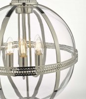 Vanessa 5 Light Pendant Polished Nickel And Clear