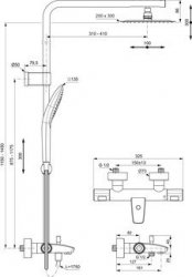 Ideal Standard Ceratherm T100 Dual Exposed Thermostatic Bath Shower Mixer Pack