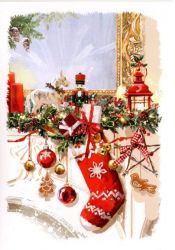 Boxed Christmas Cards - 24 Cards 8 Designs - Door Xmas at Home New - Ling Design