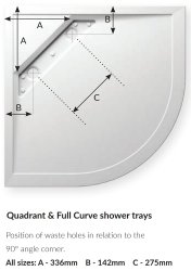 Kudos Connect 2 1000 x 900mm Offset Quadrant Shower Tray - Slate