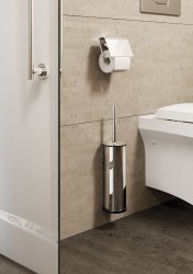 Origins Living Metal Toilet Brush & Holder Set - Chrome