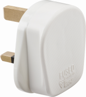 Knightsbridge 13A Rough Use Plug Top 13 Amp Fused - Clamp Type Cord Grip - White - (2135-RW)