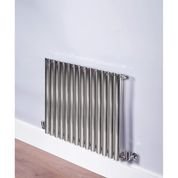 DQ Heating Cove 600 x 413mm Horizontal Single Column Polished Stainless Steel Radiator