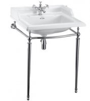 Burlington Classic Square 65cm Basin with Chrome Wash Stand