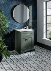 BC Designs Victrion 600mm Forest Green 2 Door Basin Unit