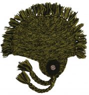 Pure Wool half fleece lined - medallion mane ear flap - Green