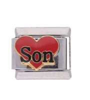 Son Heart Italian Charm for Classic size bracelet