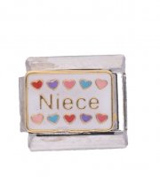 Niece hearts Italian Charm for Classic size bracelet