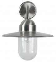Pacific Lifestyle Lilium Metal and Glass Fisherman Wall Light - Brushed Steel
