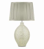 Laura Ashley Picardie Ceramic Table Lamp Green Polished Chrome Base Only