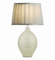 Laura Ashley Picardie Ceramic Table Lamp Green Polished Chrome Base Only