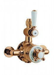 BC Designs Victrion Lever Single Outlet Twin Exposed Thermostatic Shower Valve
