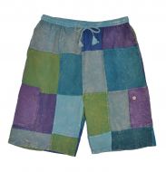 Plain patchwork shorts - blues
