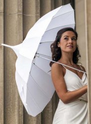 White Pagoda Umbrella Ladies Fashion Brolly Shape Wedding Umbrella