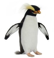 Soft Toy Bird, Crested Penguin by Hansa (24cm. H) 7098