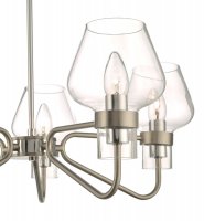 Keta 5 Light Semi Flush Satin Chrome & Polished Chrome