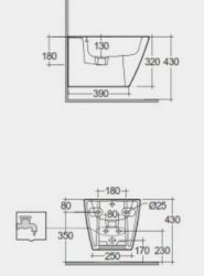 RAK Ceramics Feeling 360mm Wall Hung Matt Grey Bidet