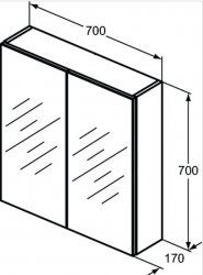 Ideal Standard 70cm Mirror Cabinet With Bottom Ambient Light