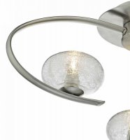 Dar Leighton 3 Light Semi Flush Satin Chrome