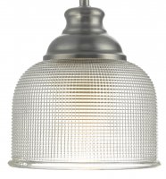 Dar Tack Wall Light Antique Chrome & Textured Glass