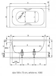 Bette Labette Rectangular Bath 124 x 70cm
