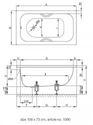 Bette Labette Rectangular Bath 108 x 73cm