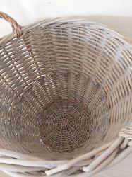 Medium Grey Washed Willow Tall Log Basket