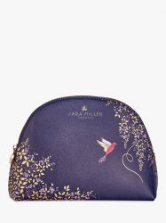 Sara Miller - Medium Cosmetic Make Up Wash Bag - Navy Blue Bird Chelsea