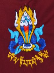 Buddhist Embroidered Motif Bag - Maroon