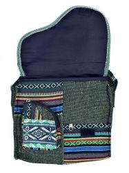 Large Aztec Gheri Cotton Saddle Bag - Green