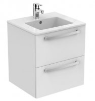 Ideal Standard Tempo 500mm 2 Drawer Wall Hung Gloss White Vanity Unit