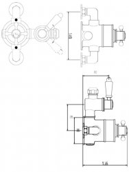 BC Designs Victrion Lever Single Outlet Twin Exposed Thermostatic Shower Valve