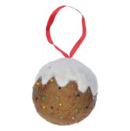Handmade Christmas - Wool Felt Hanging Decoration - Christmas Pudding