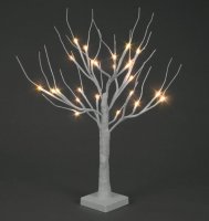SnowTime Snowy Twig Tree with Warm White LED 60cm - White