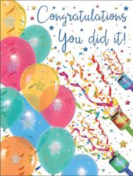 Congratulations Card - You Did It! Balloons