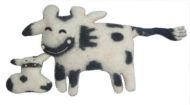 Cow and Calf - Felt Cushions - black/white