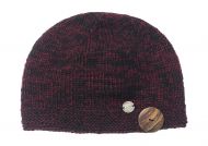 Big button cloche - pure wool - fleece lined - blackberry