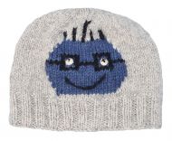 Face beanie - pure wool - hand knitted - fleece lining - Henry
