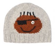 Face beanie - pure wool - hand knitted - fleece lining - Percival