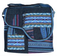 Gheri Cotton Patch Saddle Bag - Blue