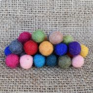 Hand rolled - pure wool - felt balls - assorted plain