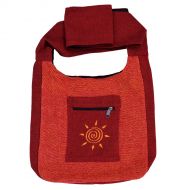 Bright - cotton - motif beach bag - orange