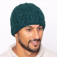 fleck - cable beanie - blue/green