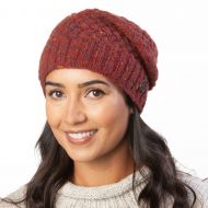 Pure Wool - Weave Baggy Beanie - Rust Heather