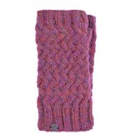 Hand knit - NAYA - weave wristwarmer - heather pink