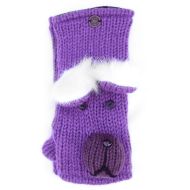 Fleece lined wristwarmer - bear - Purple