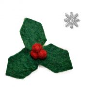 Felt - Christmas Brooch - Holly