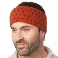 NAYA - pure wool fleece lined - tick headband - burnt orange/black