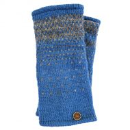 Pure wool - dual tick wristwarmer - mosaic blue/grey